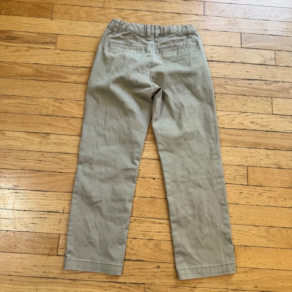 Cat & Jack Boys Khaki Straight Fit‎ Chino Pants Size 8 Tan Adjustable Waist
